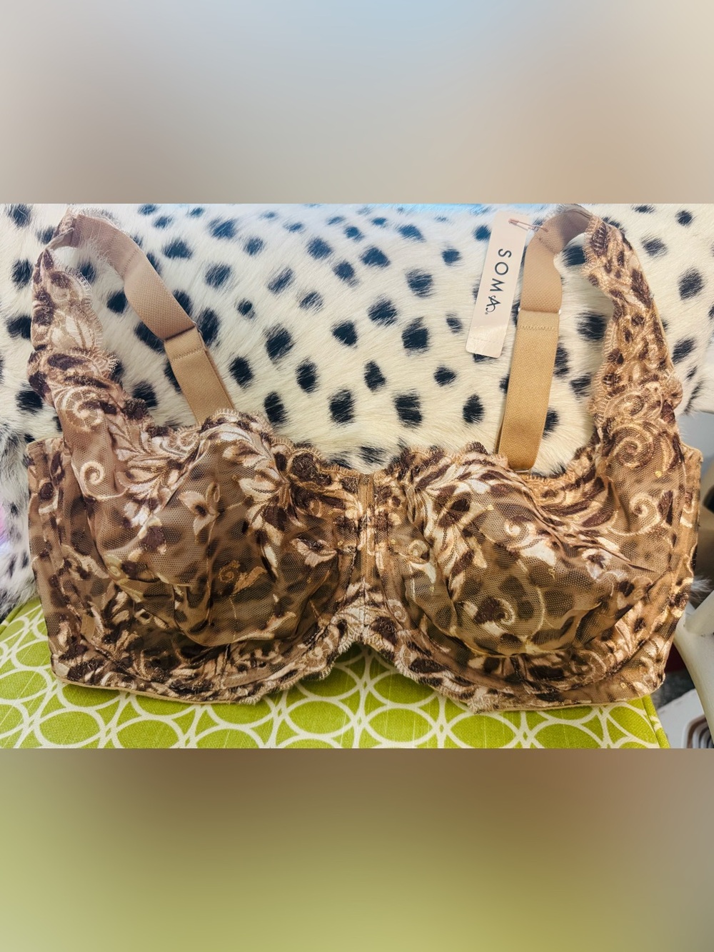 SOMA Animal Print Lace Bra